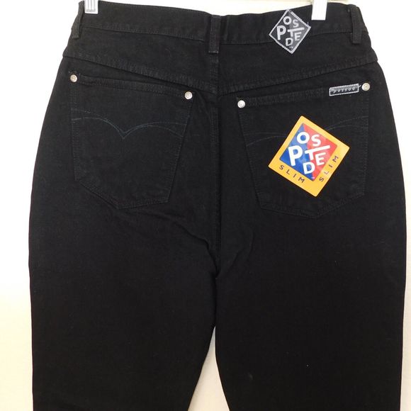 Women's Vintage 90s Posted Jeans Slim Size 11 New NWT 31x34 Black 932037L - Picture 10 of 10